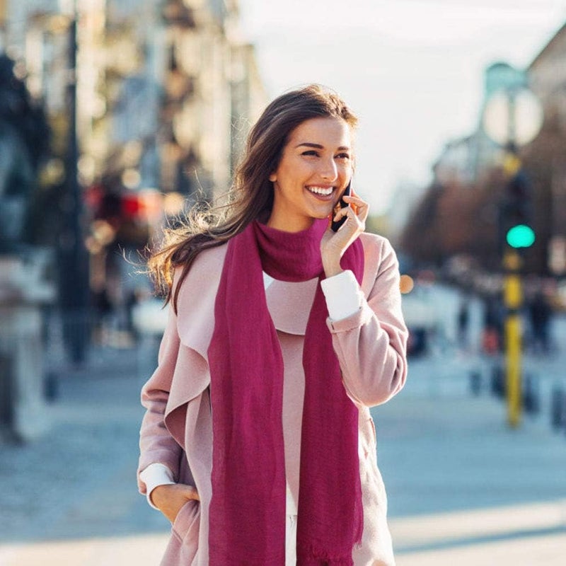 Wobe Women Summer Cotton Blend Crinkle Vintage Soft Long Scarf Linen Beach Shawl Wrap - Image 5